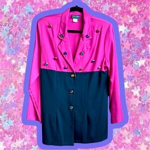 Tracy Evans Vintage 80s 90s Bejeweled Blazer L NWT NWOT jacket  Bedazzled Gems